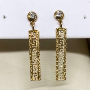 10K gold greek key earrings